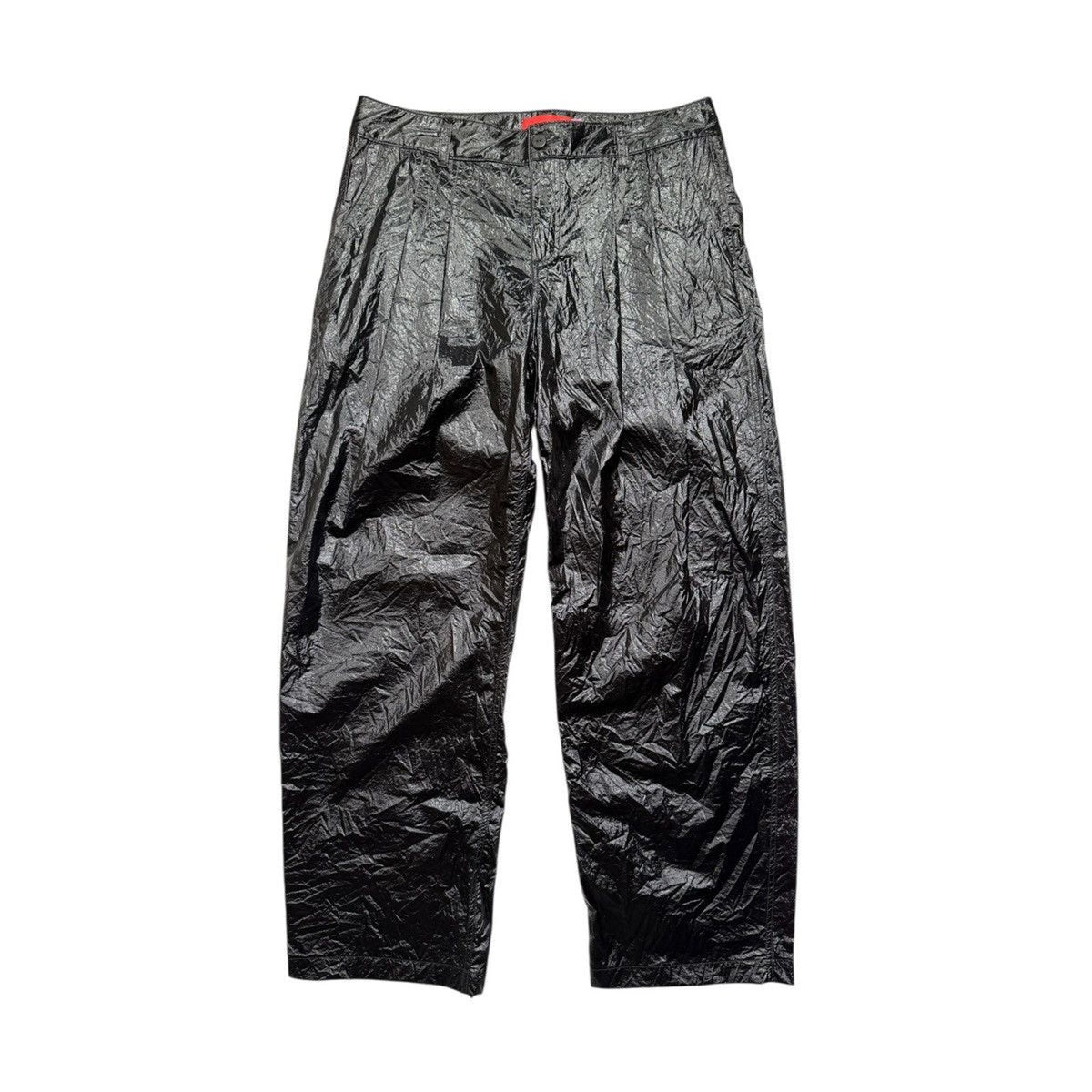 Nylon crinkled ultra wide pant