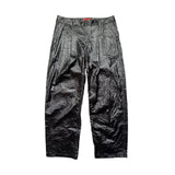 Nylon crinkled ultra wide pant