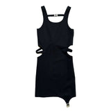 Bondage clasp stretch mini dress
