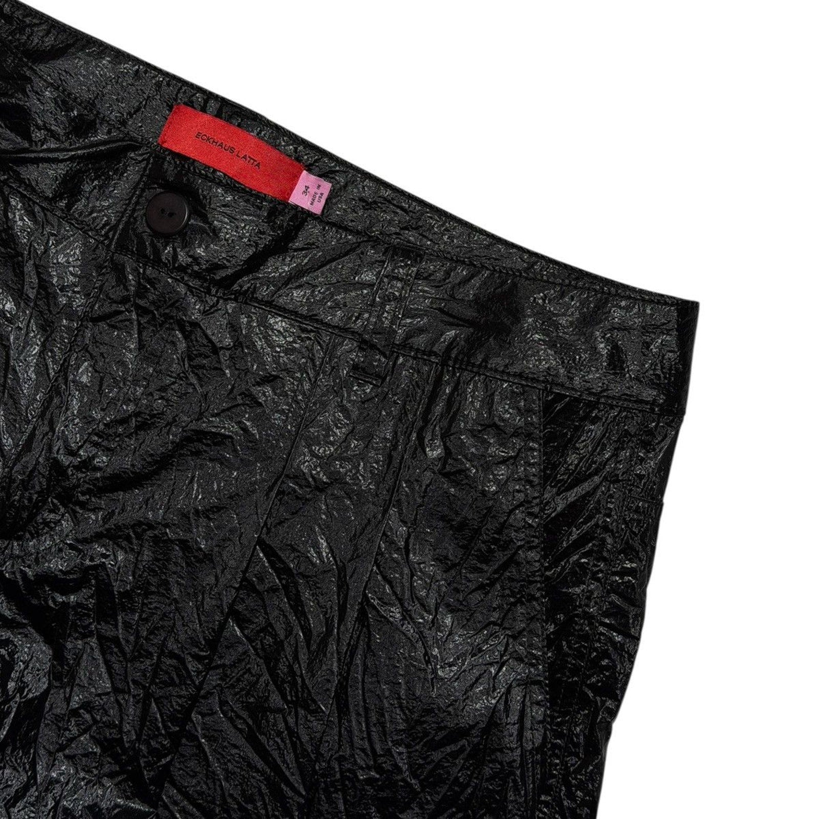 Nylon crinkled ultra wide pant