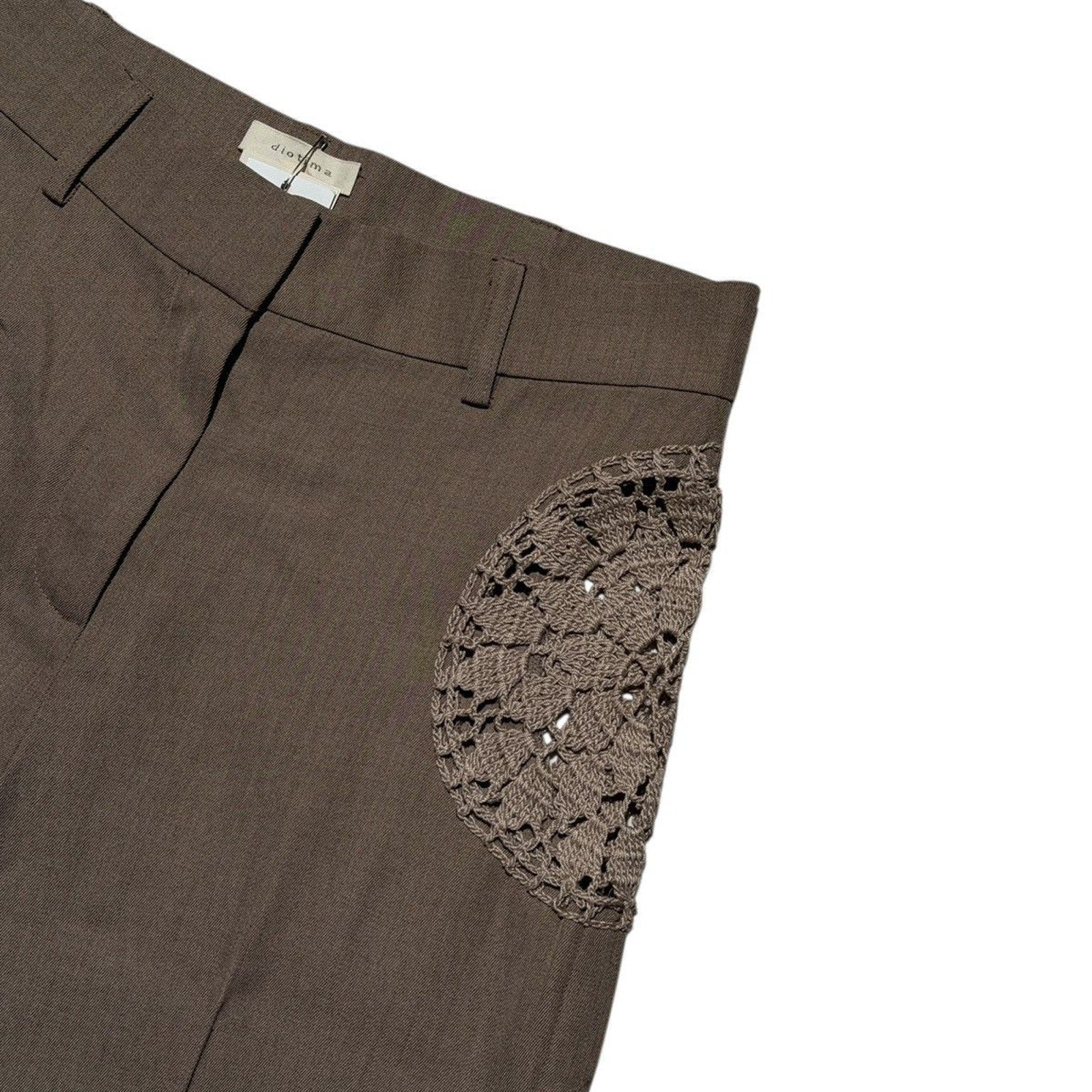 Crochet detailed flare pant