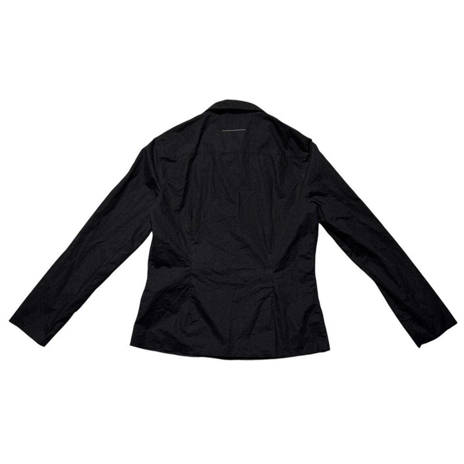 Cut off embroidered button down shirt