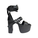 Platform gladiator kiss heel