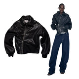 Haelo wrap leather bomber