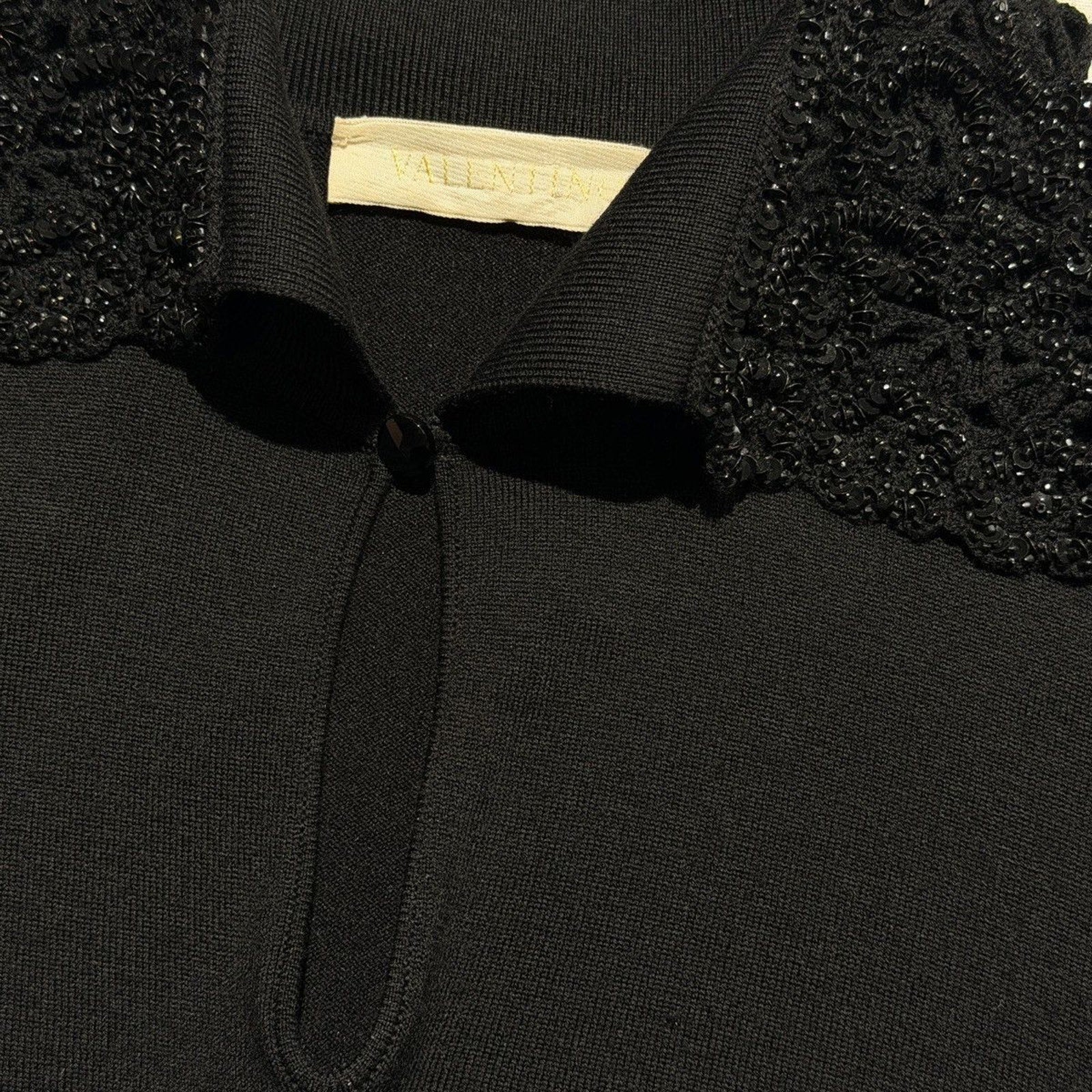 Archive beaded accent keyhole sweater