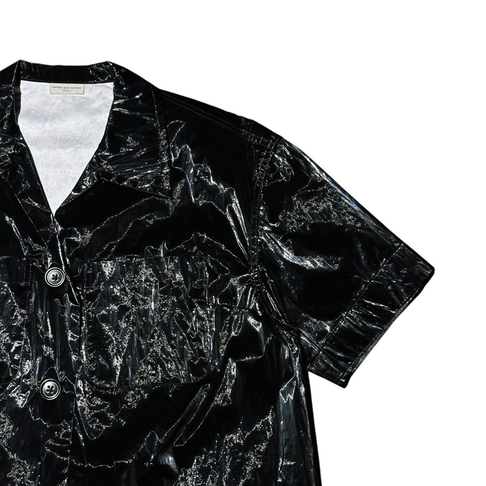 Glossy Liquid Metal button down