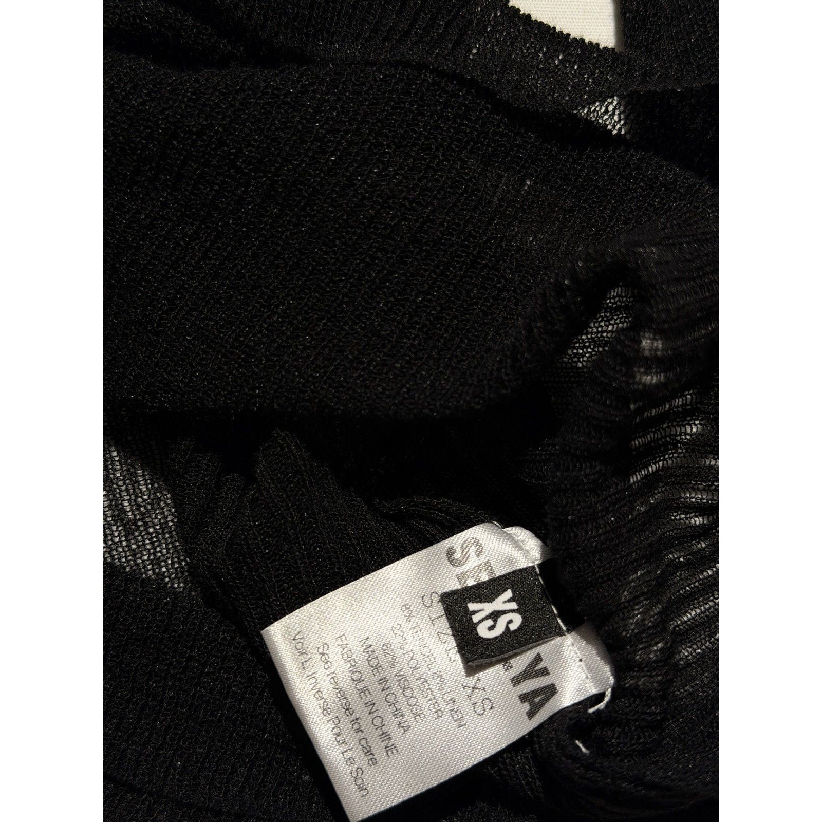 Sheer Mesh stretch ribbed turtleneck