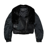 FW11 Runway Mink fur trim cropped biker jacket