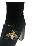 Velvet glitter heel bee boot