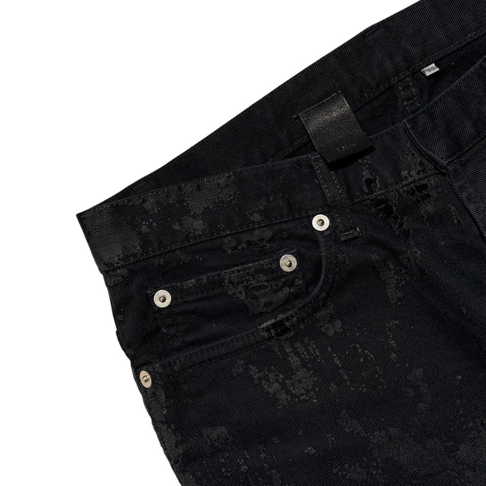 Runway crackle painted denim