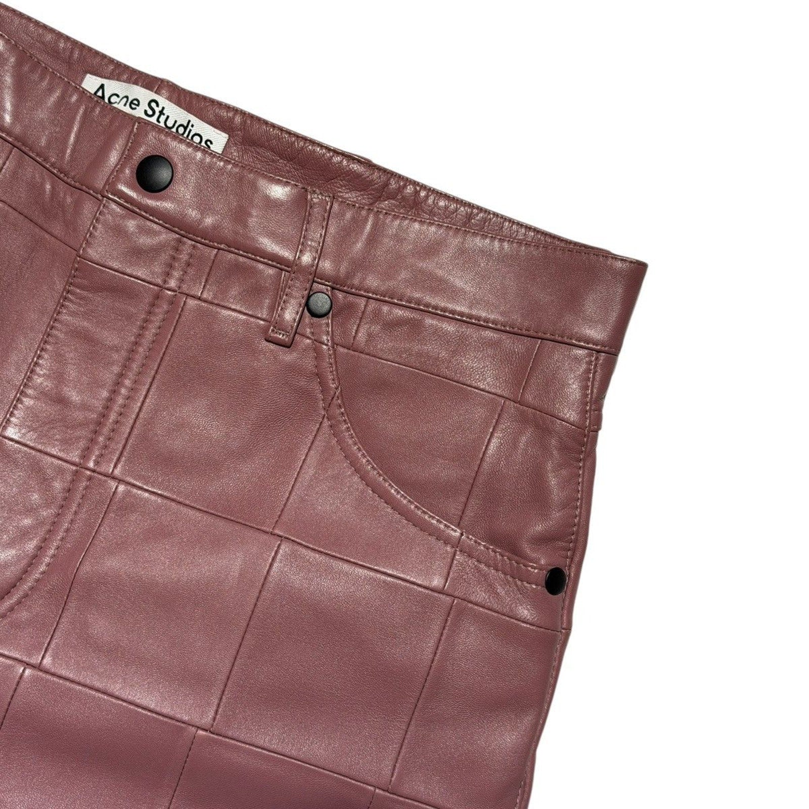 Lambskin patchwork pant