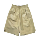 Lambskin leather adjustable waist shorts