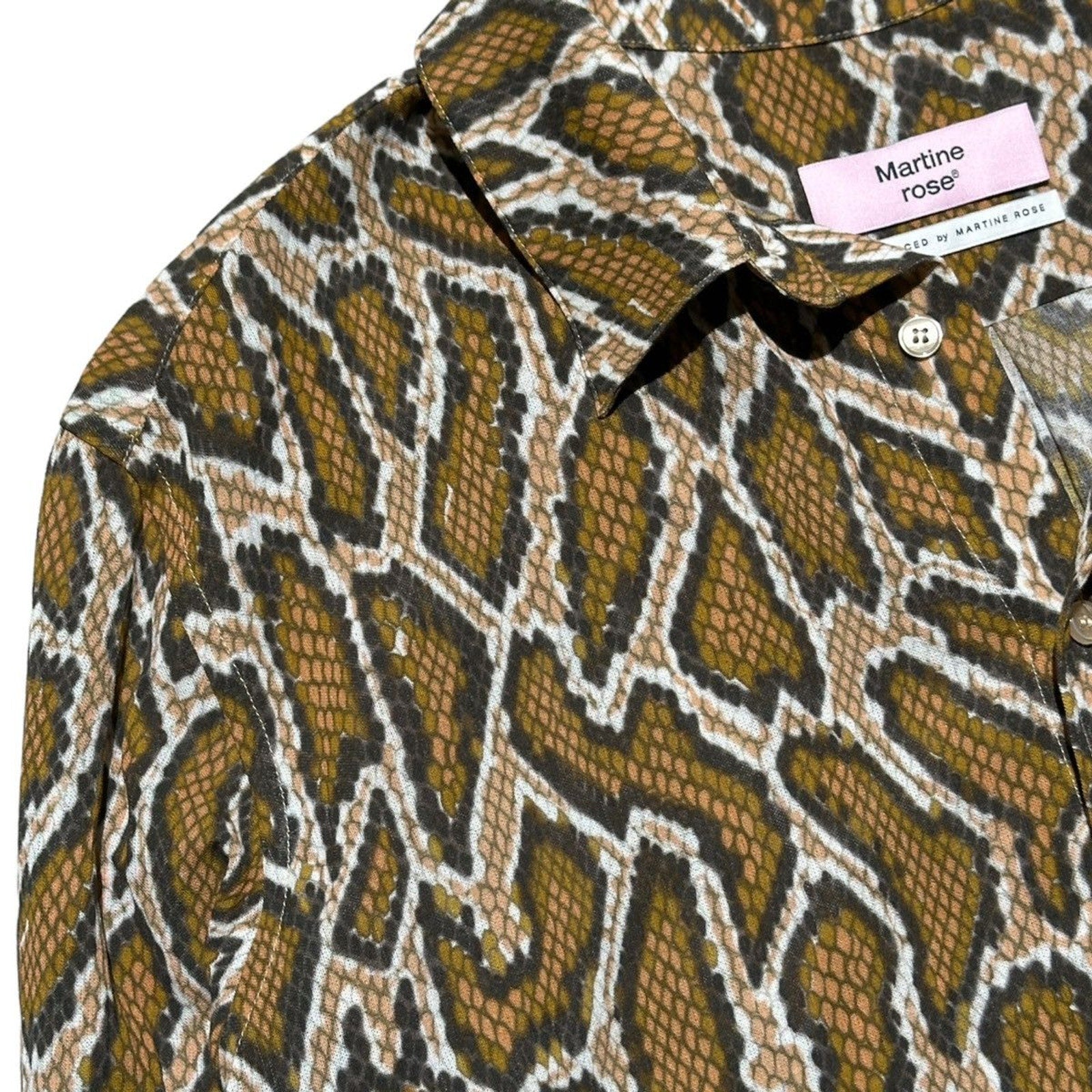 Snake skin print button down