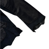 Sueded leather panel nylon bomber