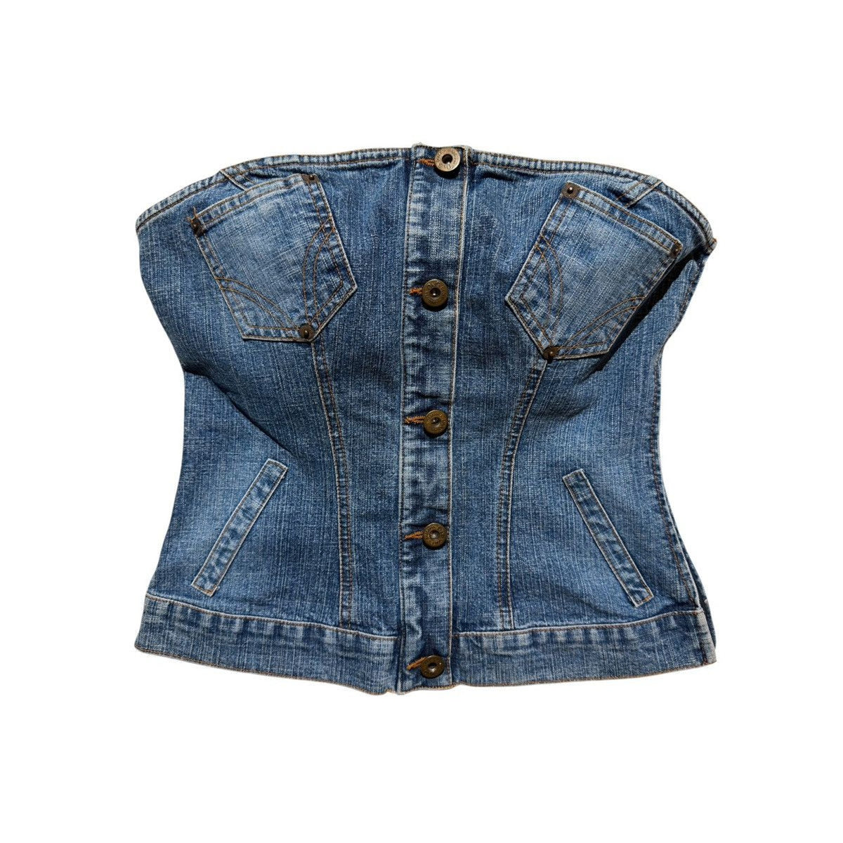 Denim bustier top