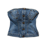 Denim bustier top