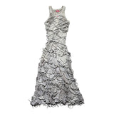 Shredded layered maxi dress