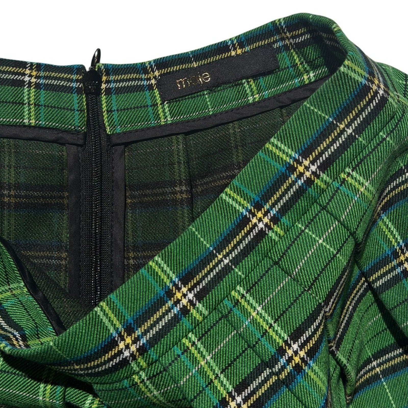 Pleated plaid miniskirt