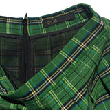 Pleated plaid miniskirt