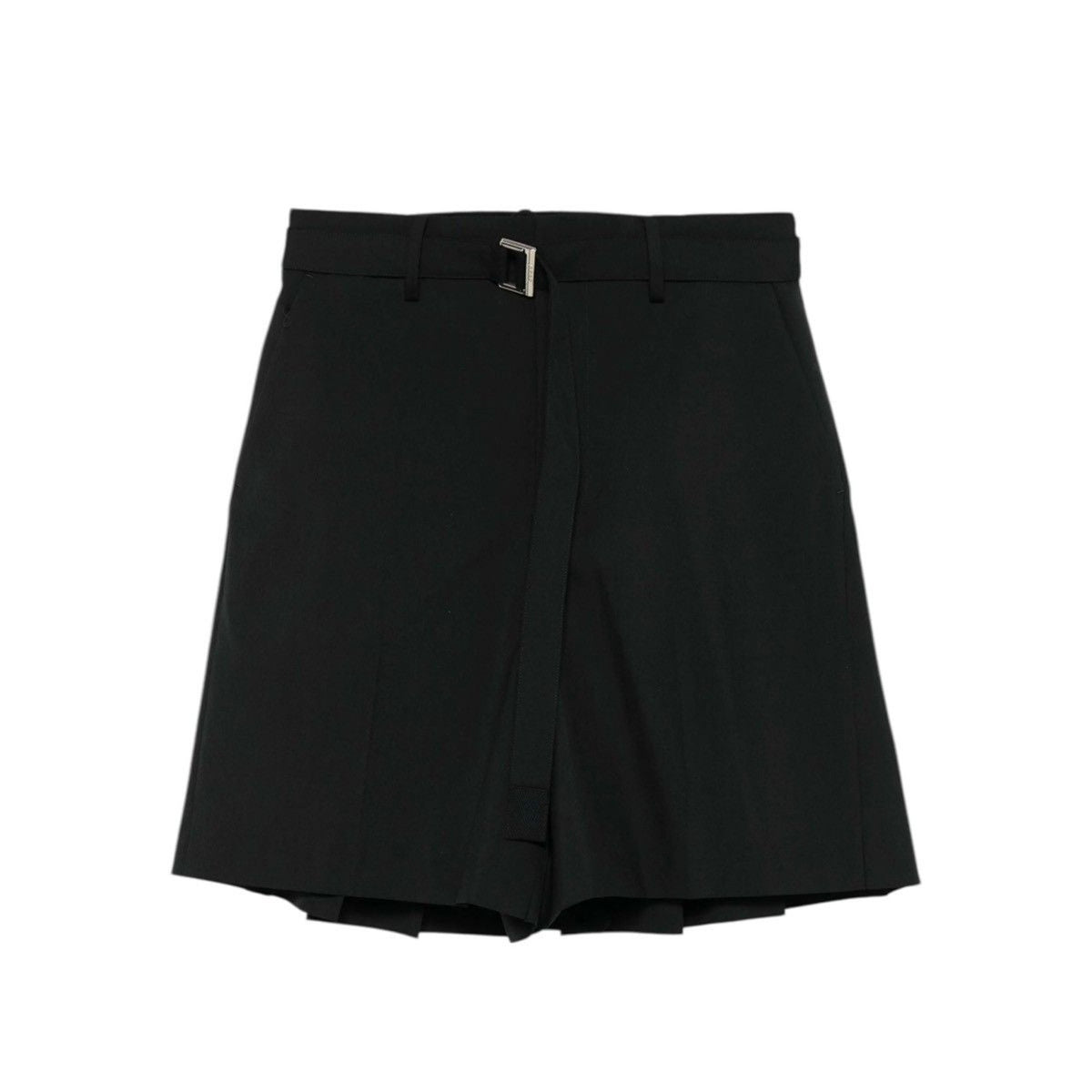 Tailored pleated belted shorts