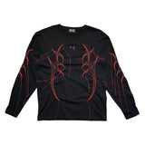 Embroidered hanging thread stitching long sleeve