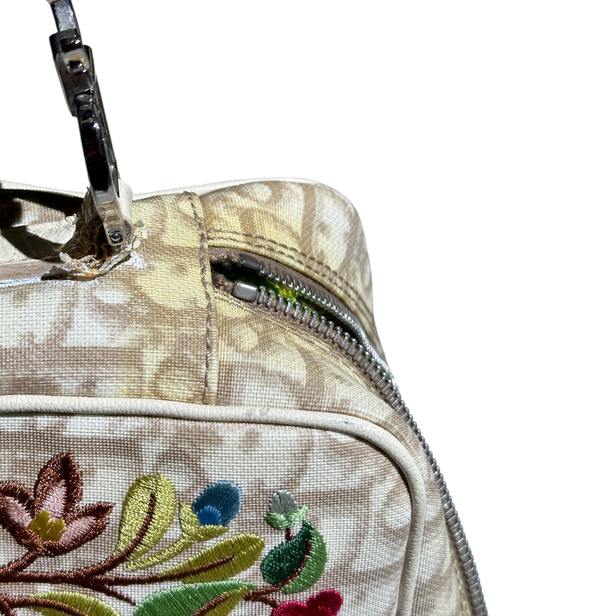 Vintage floral embroidered monogram crossbody