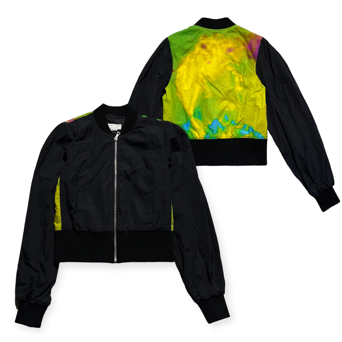 Cropped graphic bomber