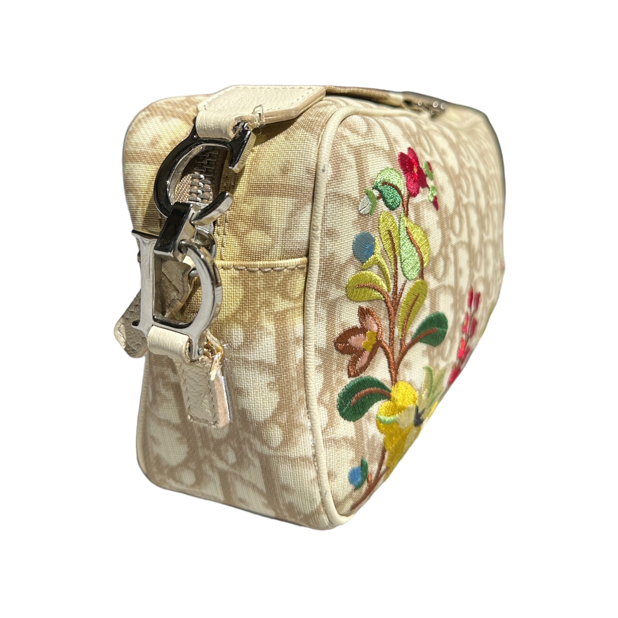 Vintage floral embroidered monogram crossbody