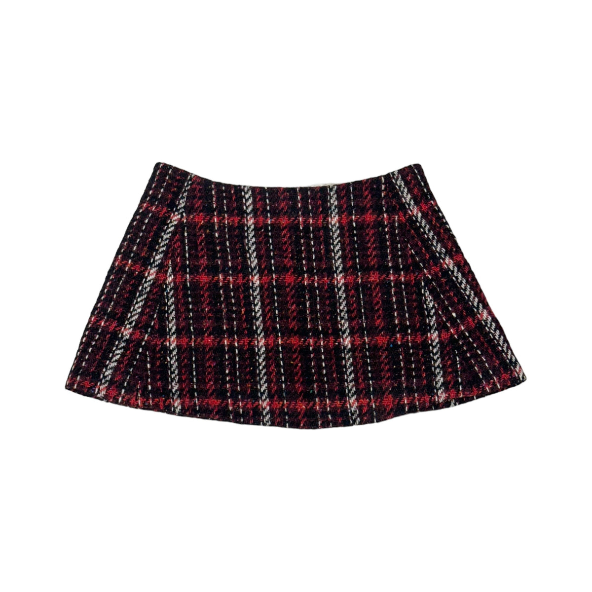 Woven knit tweed miniskirt