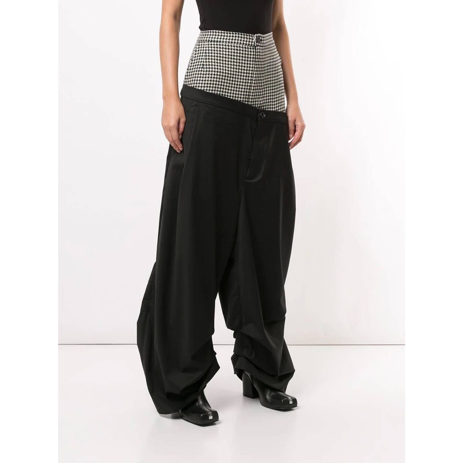 houndstooth double waist layer pant