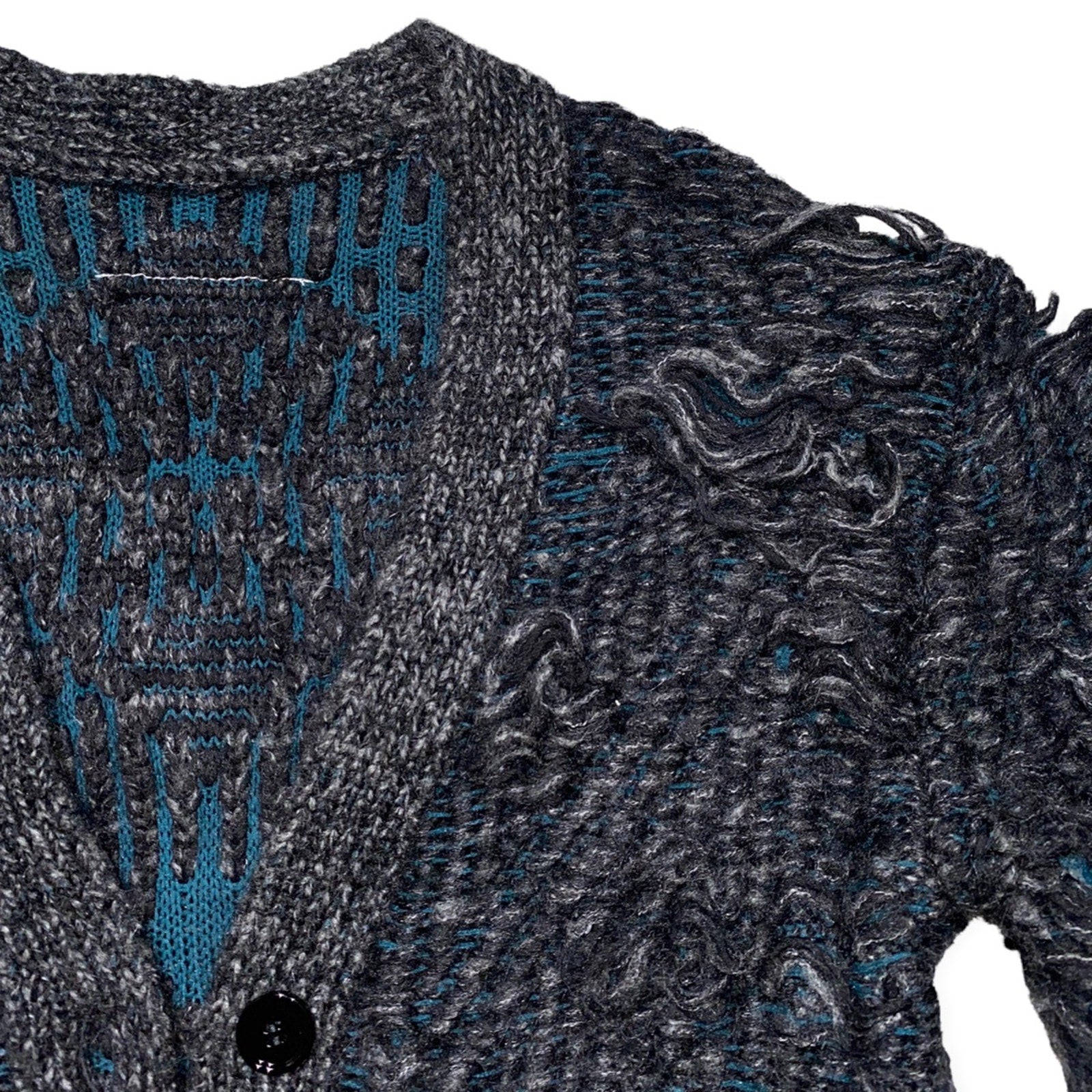 distressed double layered cardigan