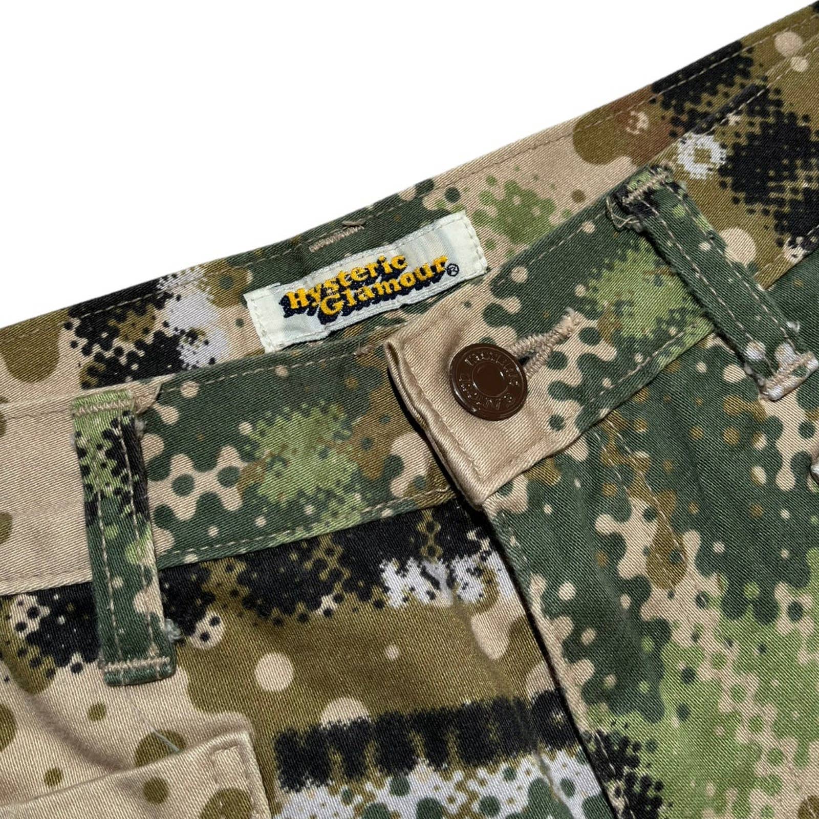 camouflage graphic logo denim