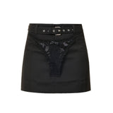 thong applique mini skirt