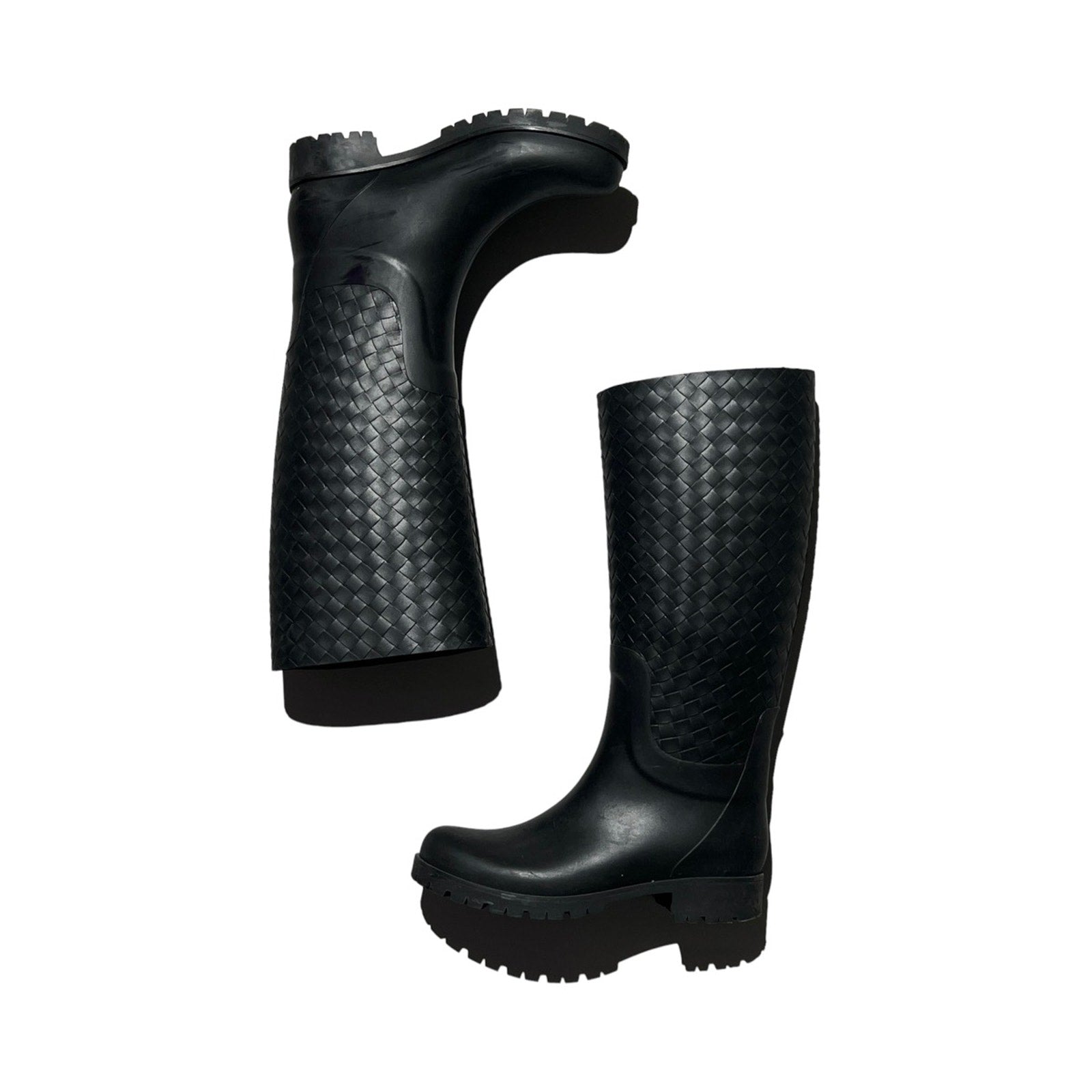 Woven intrecciato rain boot