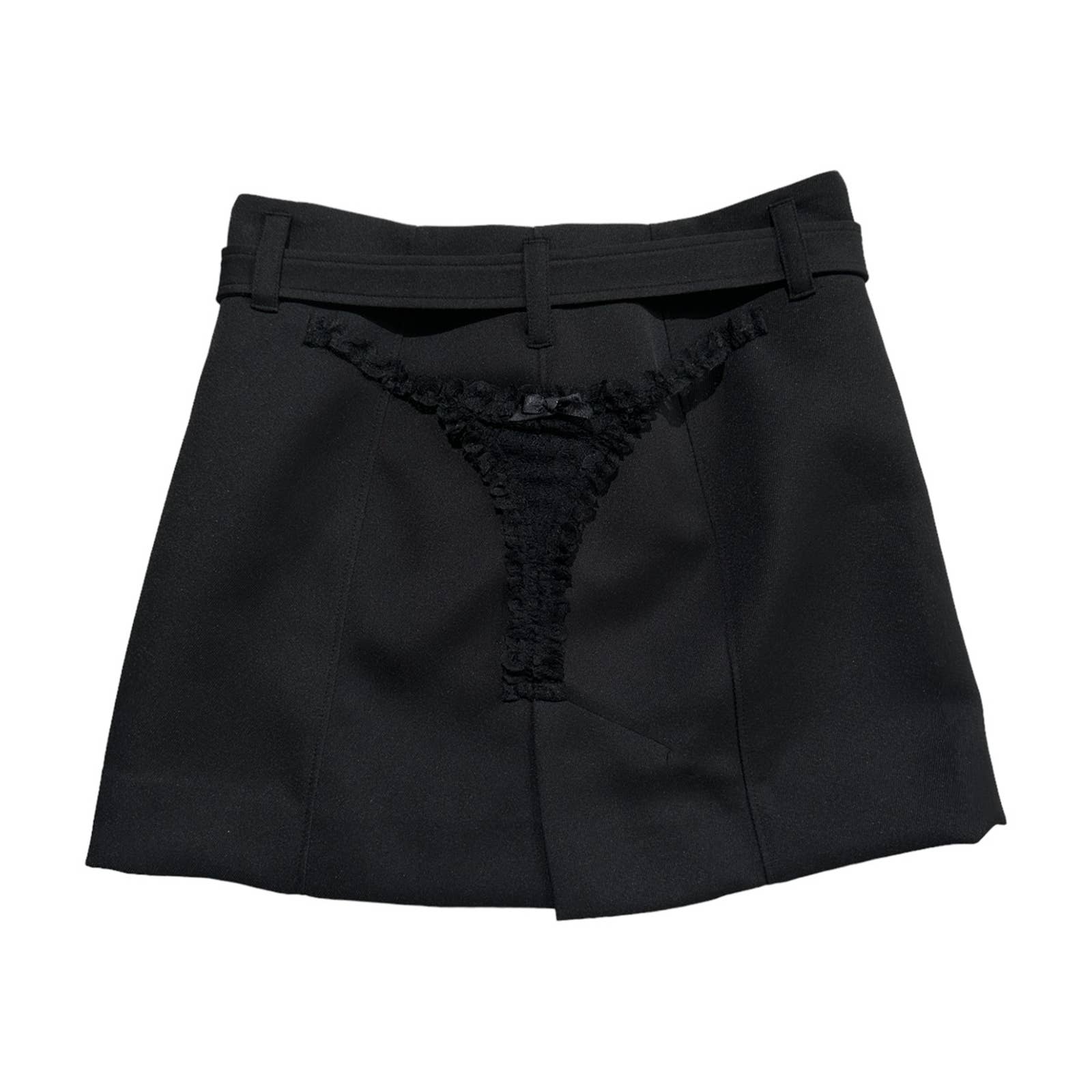 thong applique mini skirt