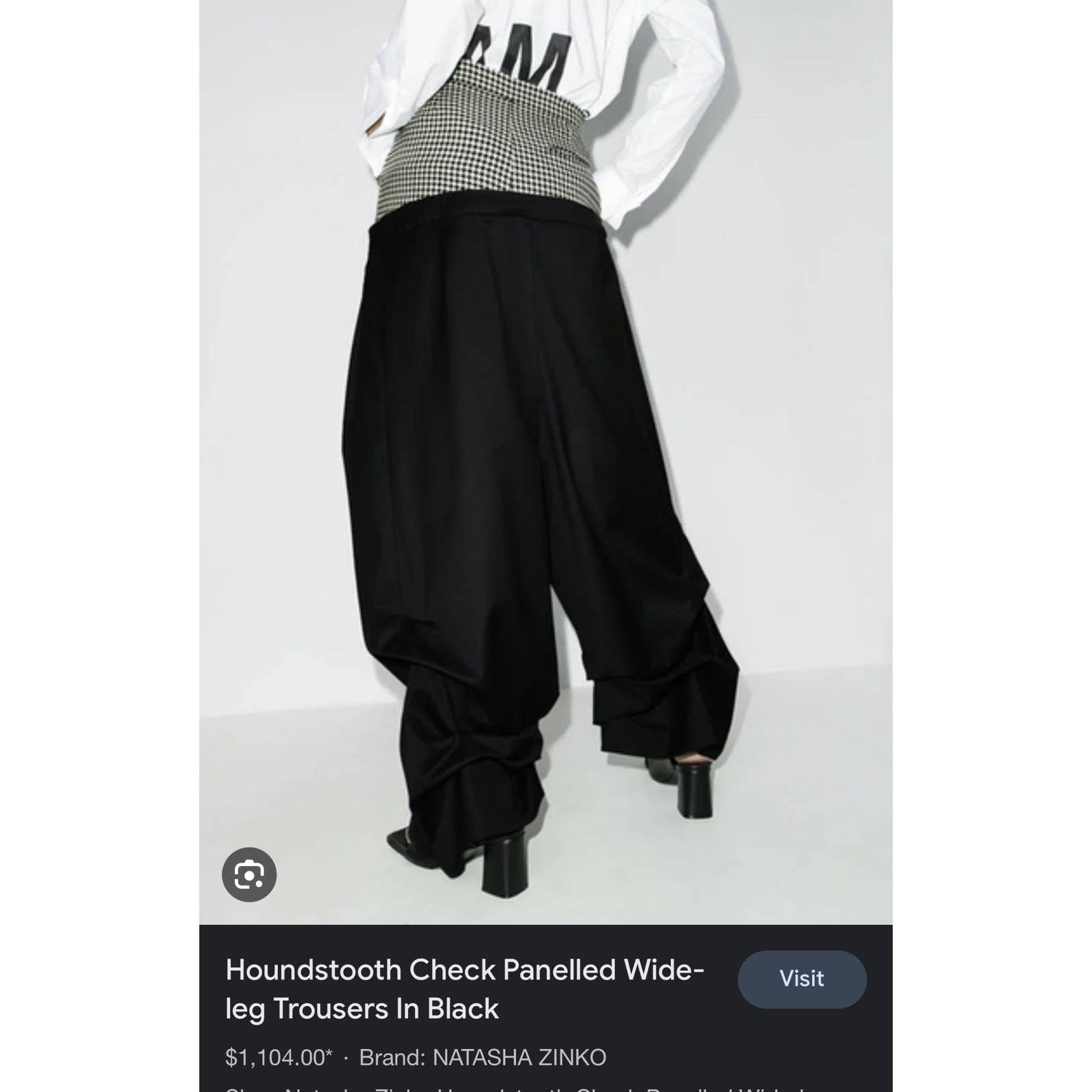 houndstooth double waist layer pant