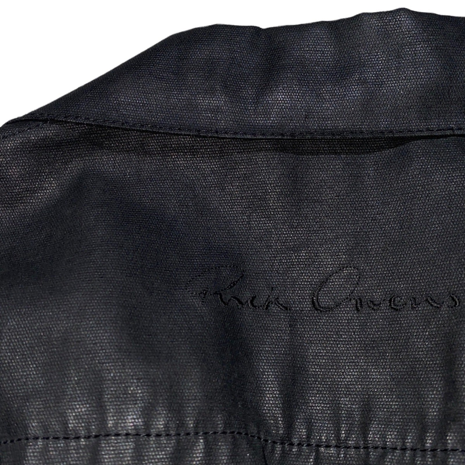 2003 “Suckerball” waxed denim cargo runway jacket