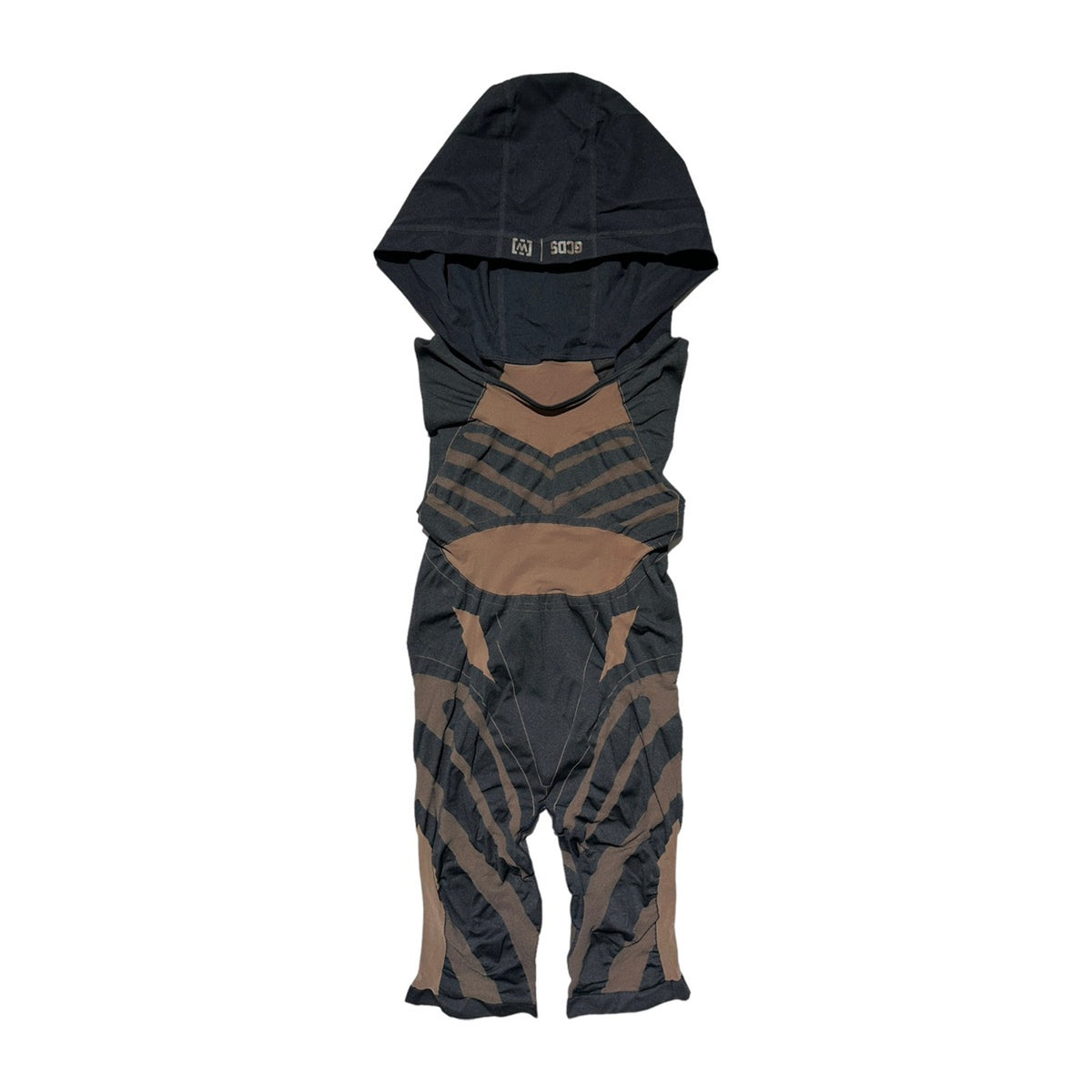 Contour stretch hooded mesh body suit