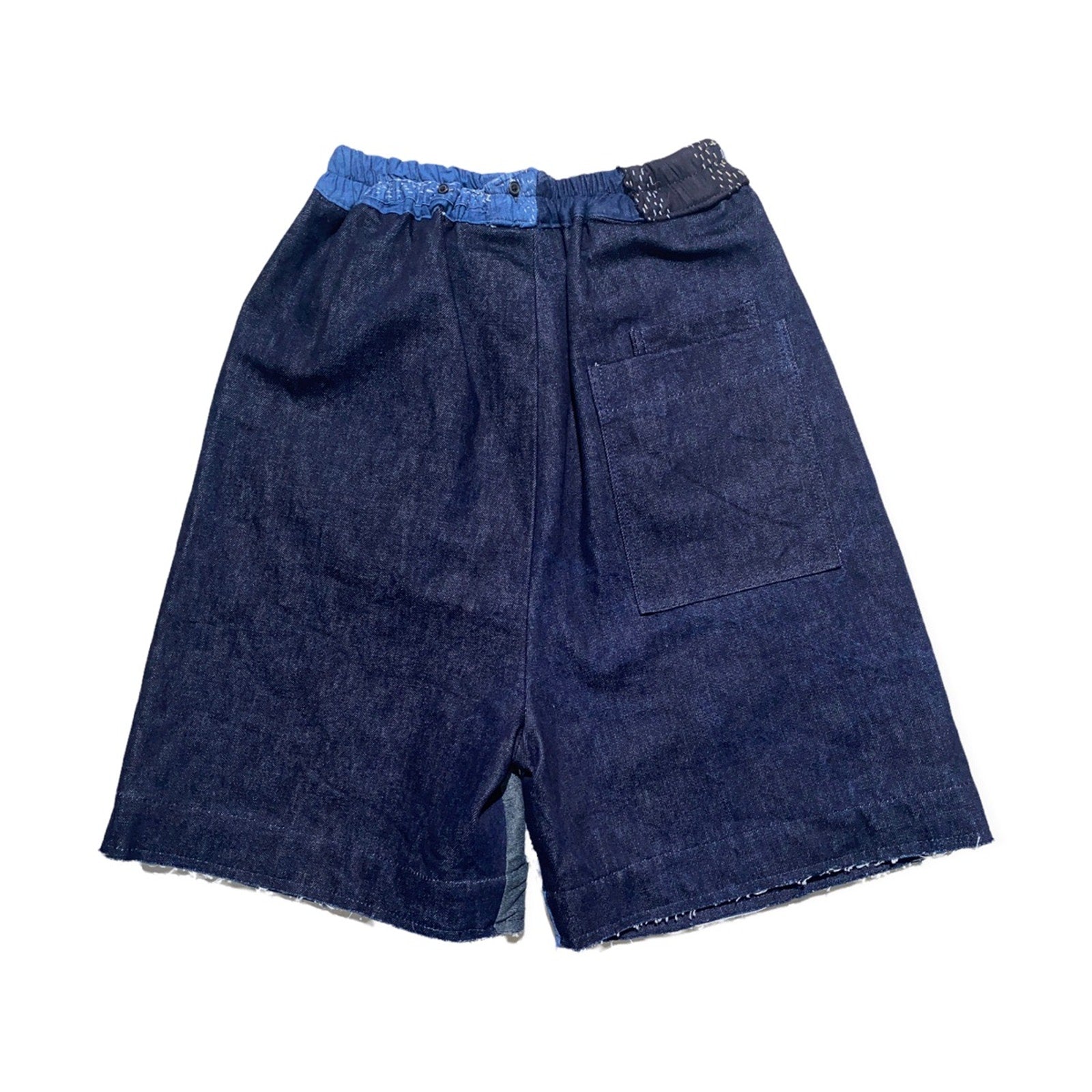 Patchwork denim shorts