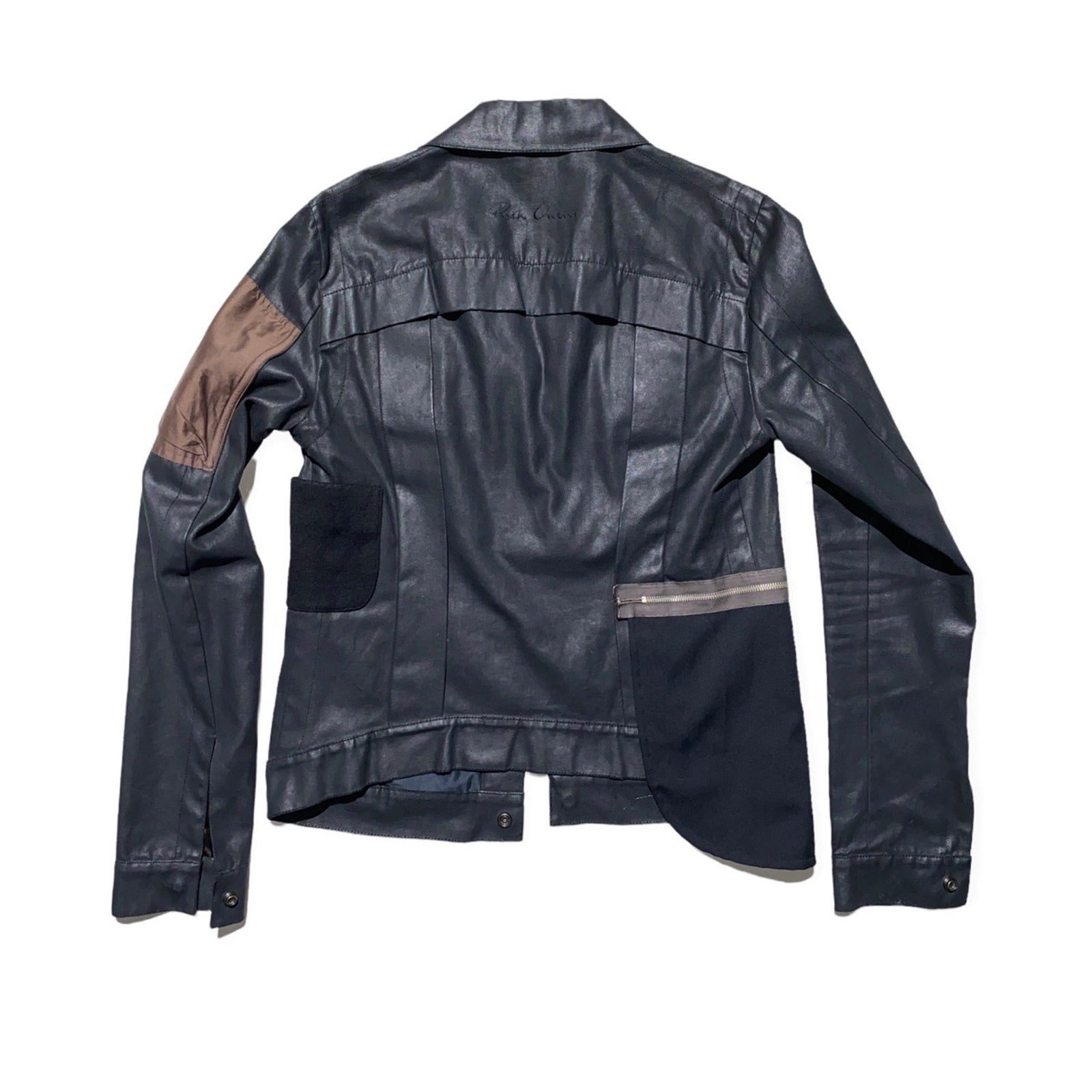 2003 “Suckerball” waxed denim cargo runway jacket