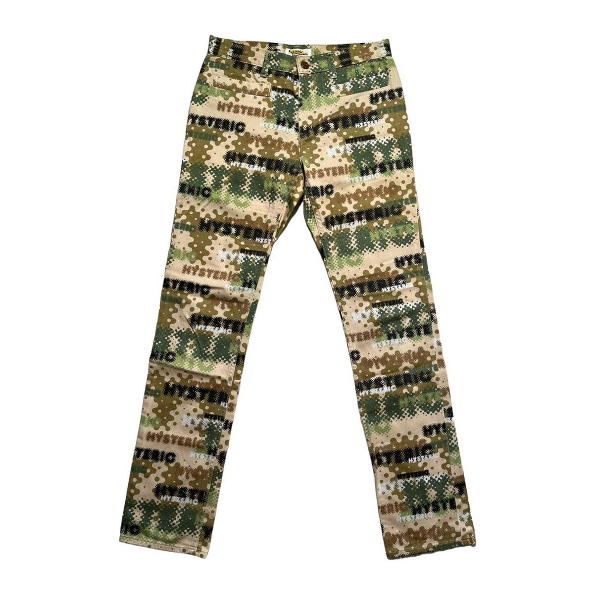 camouflage graphic logo denim