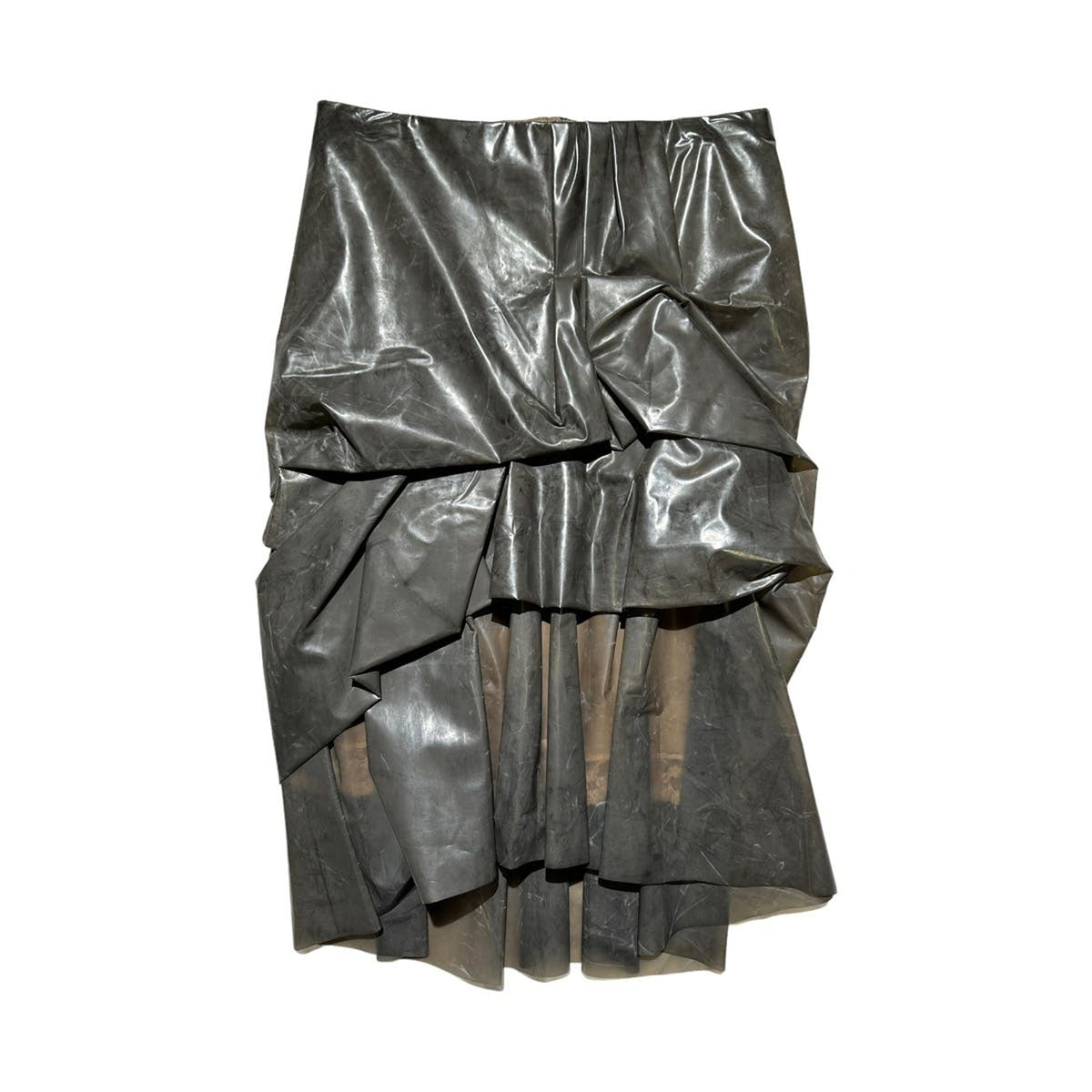 Runway “trash bag” ruffled skirt