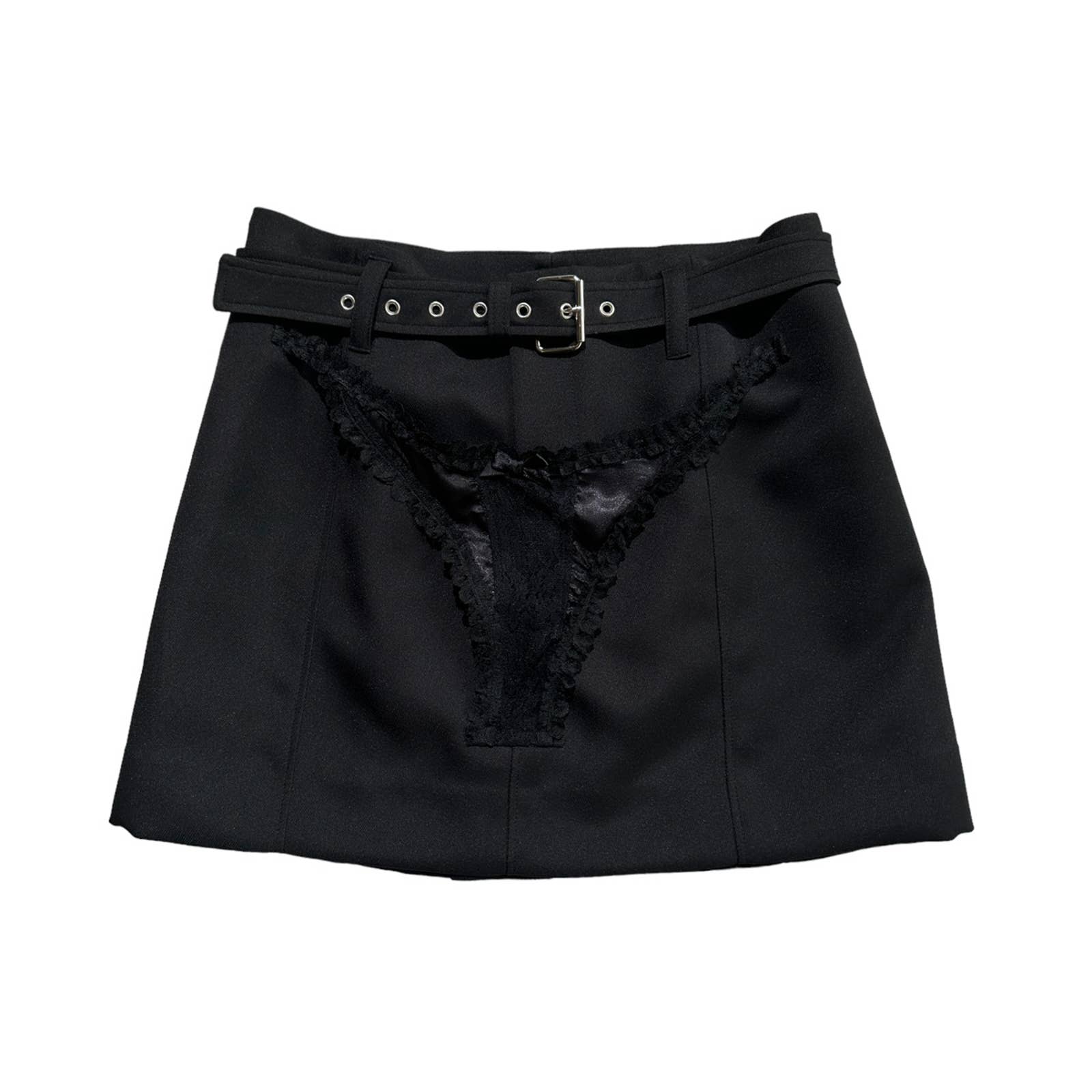 thong applique mini skirt