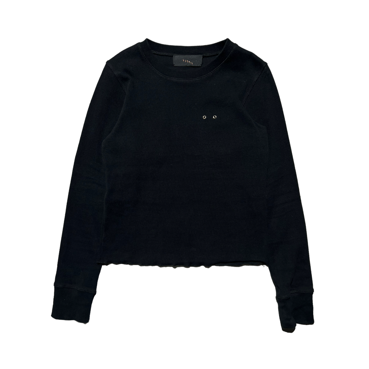 ribbed pierced long sleeve