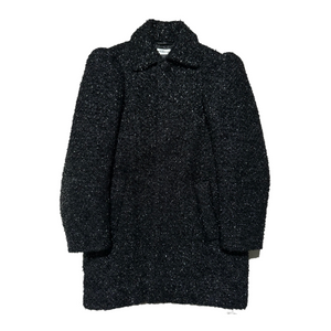 Tweed Lurex V Neck Long Coat