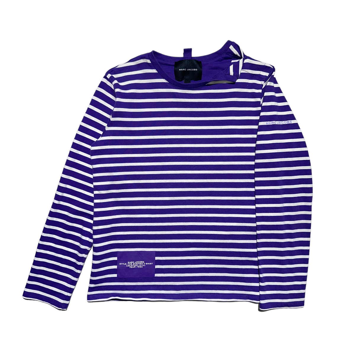 striped logo tee