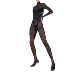 sheer body mesh suit