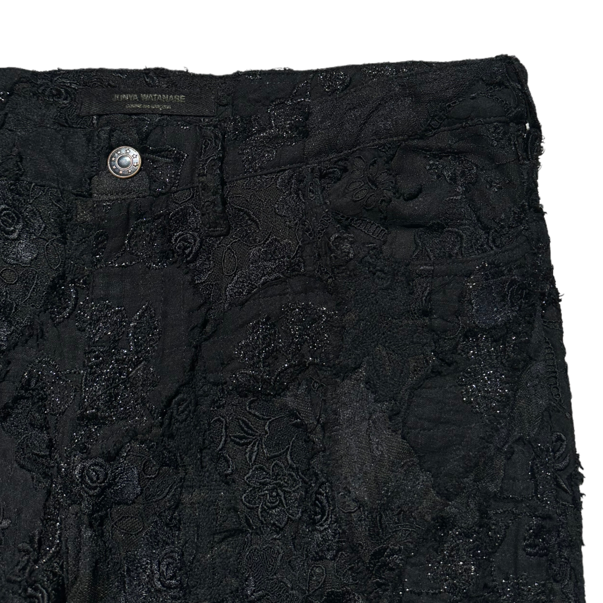 embroidered patchwork pant
