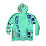 mega zipper graphic hoodie