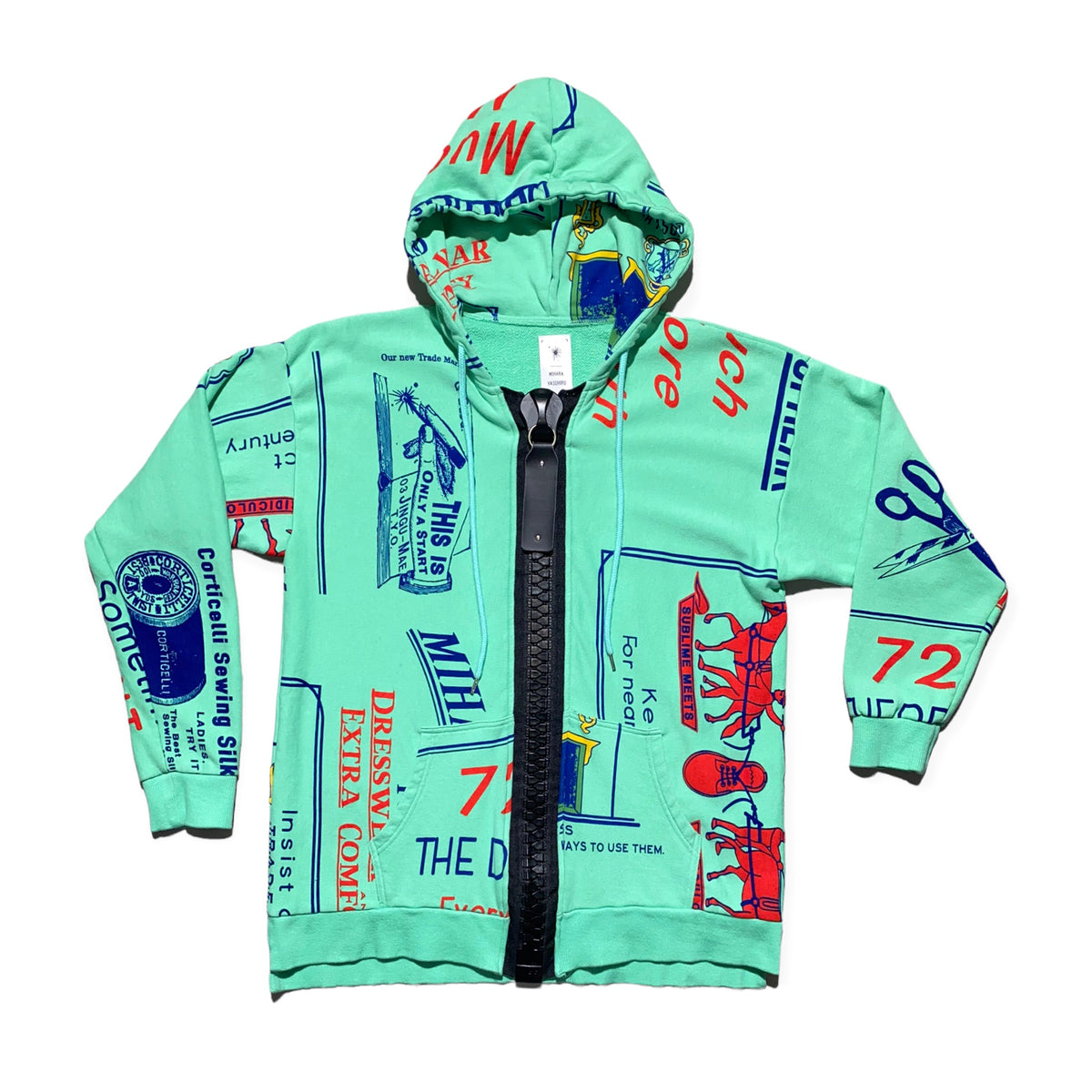 mega zipper graphic hoodie